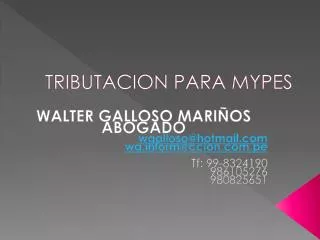 tributacion para mypes