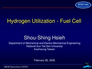 Hydrogen Utilization - Fuel Cell