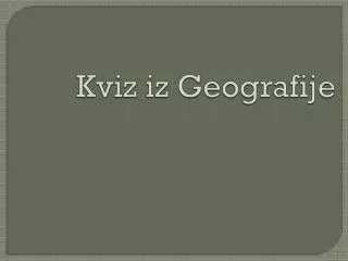 kviz iz geografije