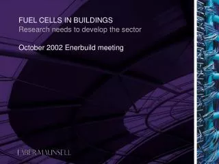 FUEL CELLS IN BUILDINGS