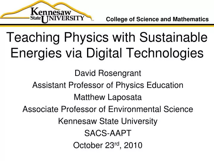 teaching physics with sustainable energies via digital technologies