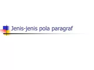 jenis jenis pola paragraf