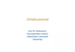 urheiluvammat