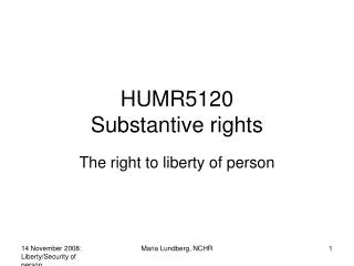 HUMR5120 Substantive rights