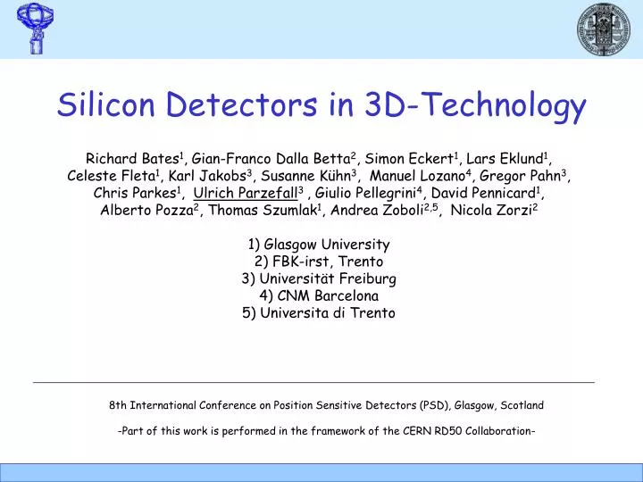silicon detectors in 3d technology