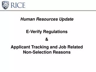 Human Resources Update E-Verify Regulations &amp;