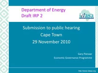 Department of Energy Draft IRP 2