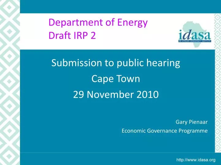 department of energy draft irp 2