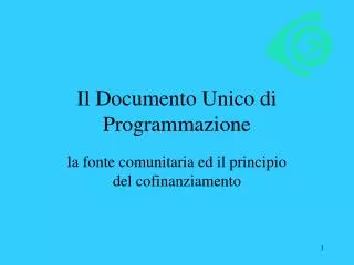 il documento unico di programmazione