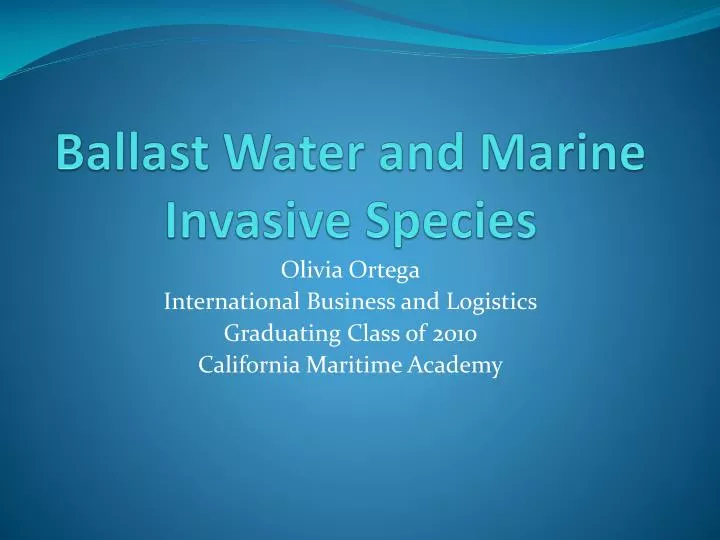 ballast water and marine invasive species