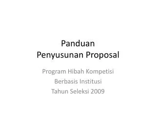 panduan penyusunan proposal