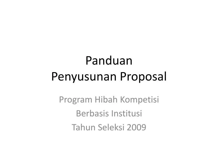 panduan penyusunan proposal