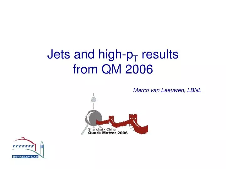 jets and high p t results from qm 2006
