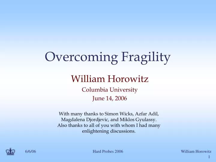 overcoming fragility