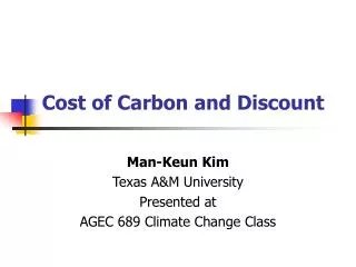 Cost of Carbon and Discount