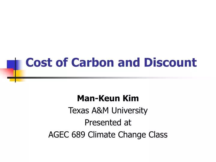 cost of carbon and discount