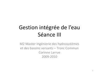 gestion int gr e de l eau s ance iii