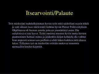 itsearvointi palaute