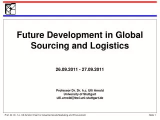 Agenda The Concept of Global Sourcing Barriers to Worldwide Sourcing