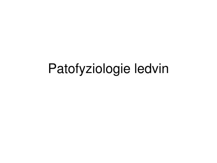 patofyziologie ledvin