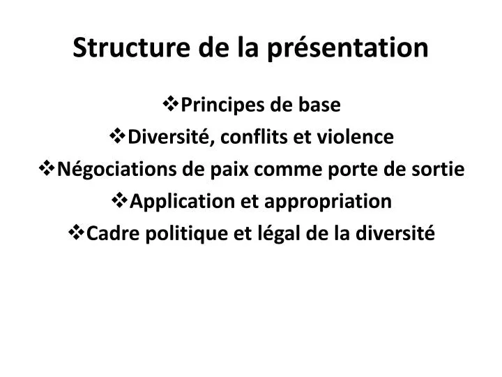 structure de la pr sentation