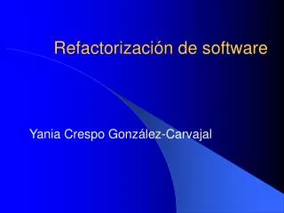 refactorizaci n de software