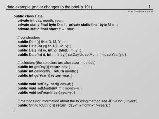 date example (major changes to the book p.191)