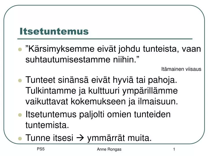 itsetuntemus