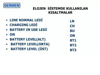 elojen s stemde kullanilan kisaltmalar