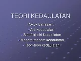 teori kedaulatan