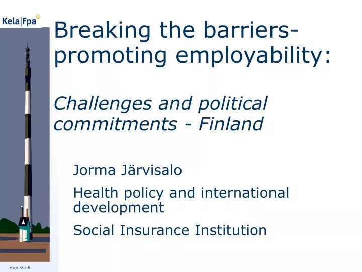 breaking the barriers promoting employability challenges and political commitments finland