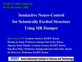 Semiactive Neuro-Control for Seismically Excited Structure Using MR Damper