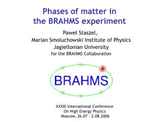 Phases of matter in the BRAHMS experiment