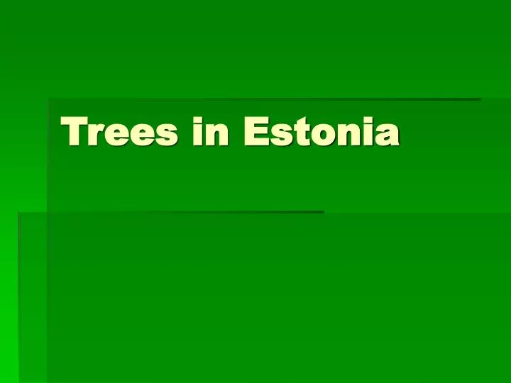 trees in estonia