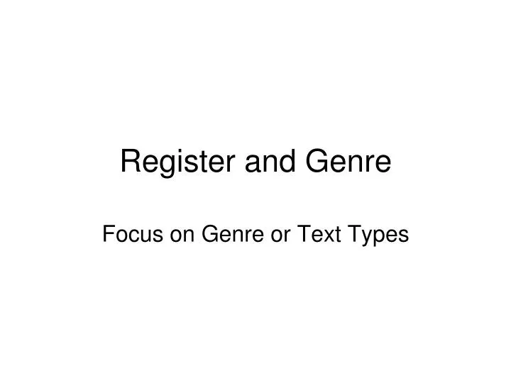 register and genre