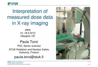 Interpretation of measured dose data in X-ray imaging