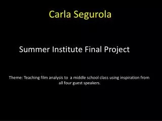 Theme: Teaching film analysis to a middle school class using inspiration from