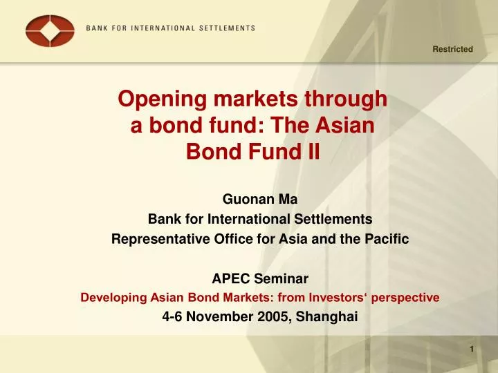 opening markets through a bond fund the asian bond fund ii