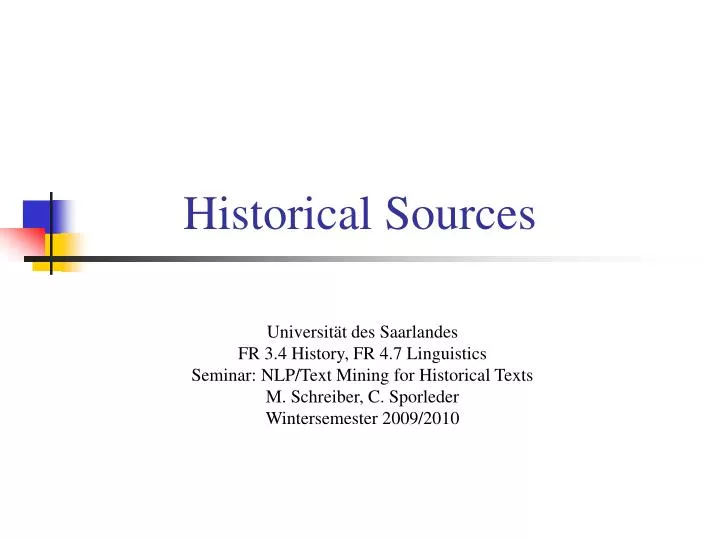 historical sources