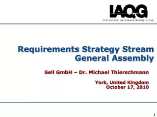 Requirements Strategy Stream General Assembly