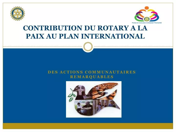 contribution du rotary a la paix au plan international