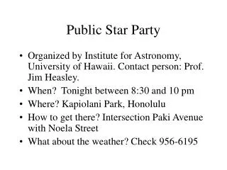 Public Star Party