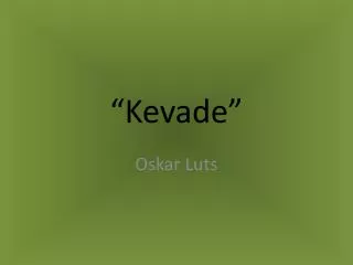 kevade