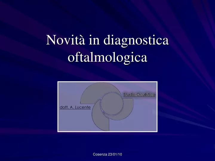 novit in diagnostica oftalmologica