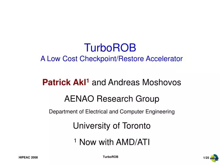 turborob a low cost checkpoint restore accelerator