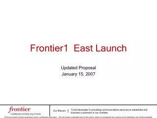 Frontier1 East Launch