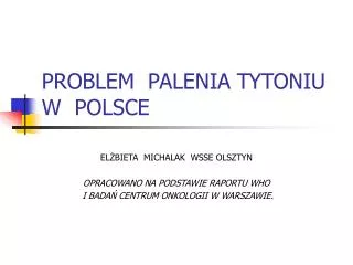 problem palenia tytoniu w polsce
