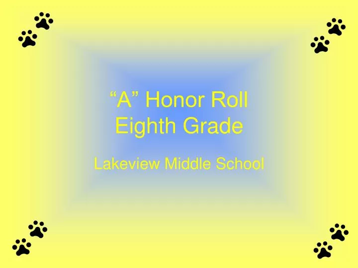 a honor roll eighth grade