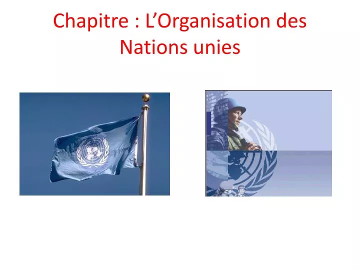 chapitre l organisation des nations unies