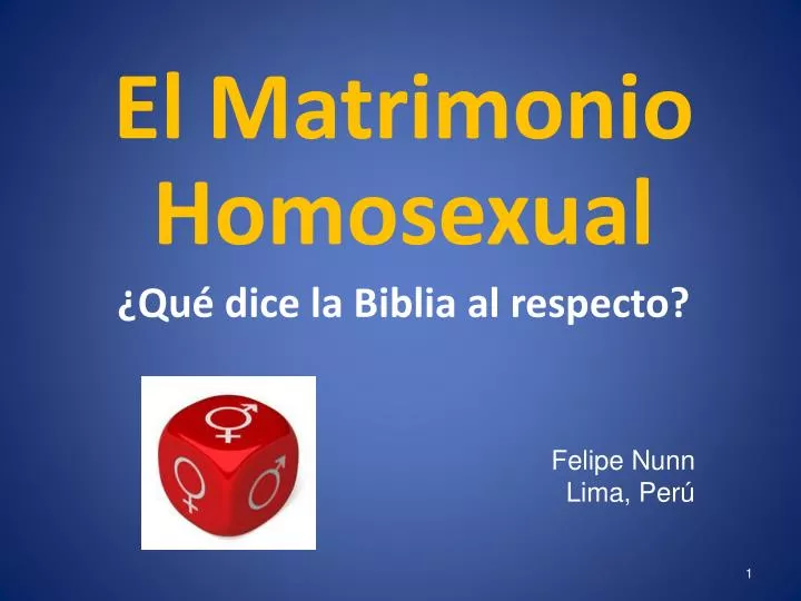 el m atrimonio homosexual qu dice la biblia al respecto